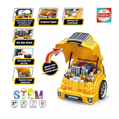 Big School Bus Engine Repair Toy Set